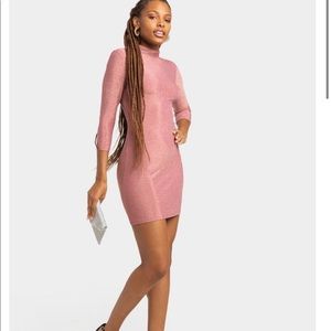 NWT Francesca’s Azalia Mock Neck Shimmer Dress